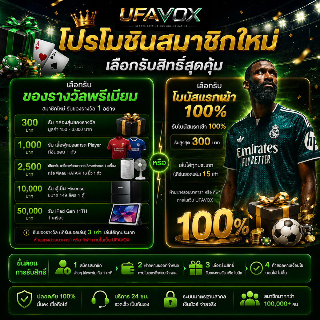 โปรโมชั่นสมาชิกใหม่ UFAVOX
