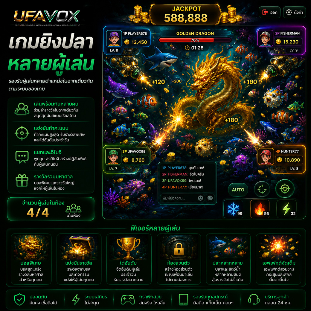 ยิงปลาออนไลน์ เกมยิงปลาหลายผู้เล่น