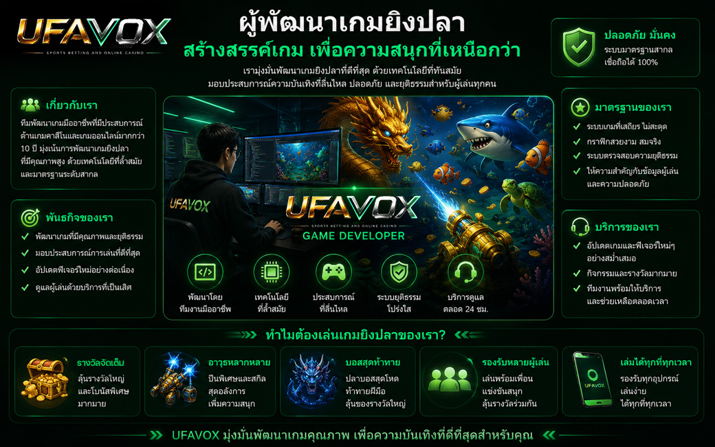 ยิงปลาออนไลน์ ผู้พัฒนาเกมยิงปลา