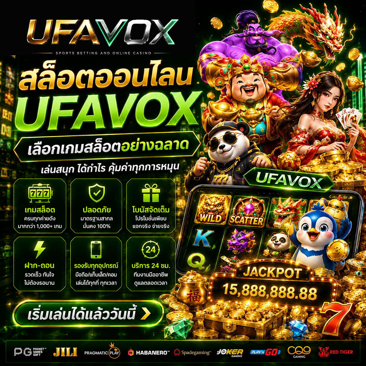 สล็อตออนไลน์ UFAVOX คู่มือเกมสล็อต RTP และฟีเจอร์